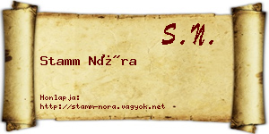 Stamm Nóra névjegykártya
