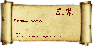 Stamm Nóra névjegykártya